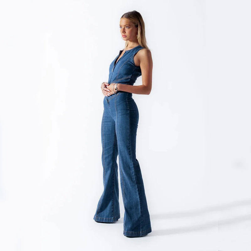 W&W Mode | Denim-Overall mit Reißverschlussdetail für Damen