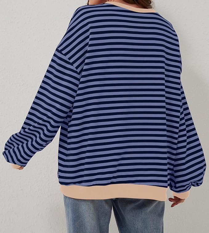 Übergroßer und gestreifter Pullover für Damen
