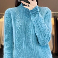 WW |  Wollstrickpullover mit gemütlichen langen Ärmeln Pullover Damen - Perfekt für Freizeitkleidung