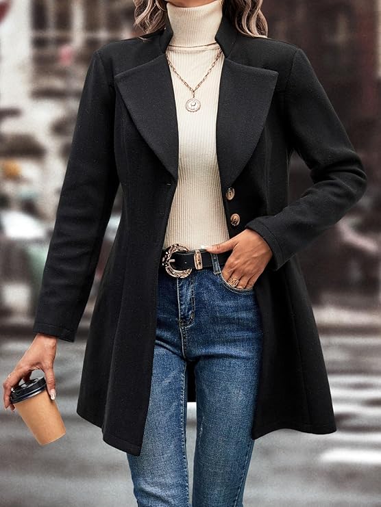 W&W Mode | taillierte Blazerjacke für Damen - raffinierte lange Jacke