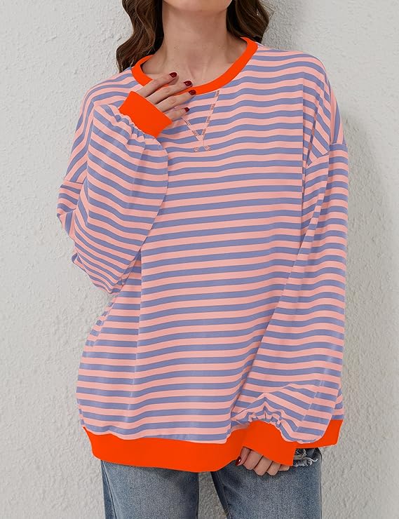 Übergroßer und gestreifter Pullover für Damen