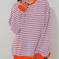 Übergroßer und gestreifter Pullover für Damen
