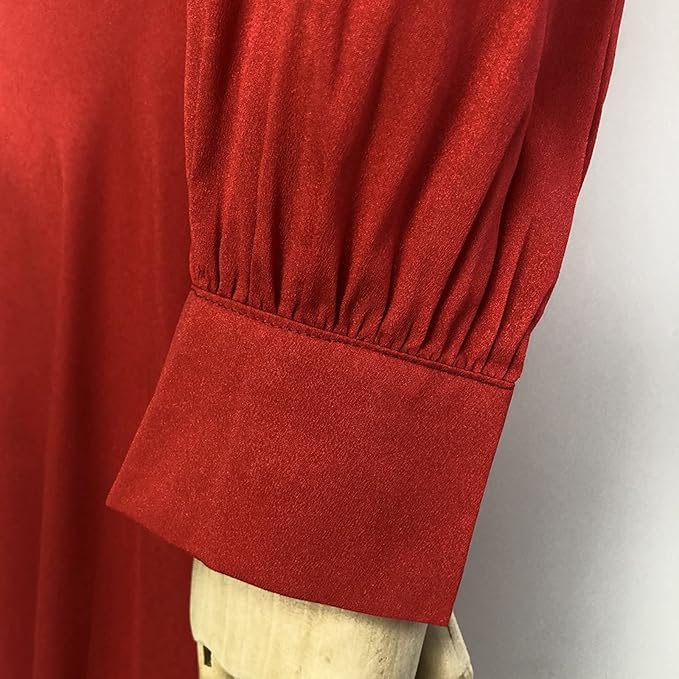 WW | Elegantes Kleid mit langen Ärmeln V-Ausschnitt Geteilter langer Rock