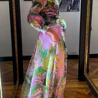 WW | Luxuriöses Italienisches Maxikleid Aus Satin