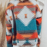 – Gewebte Jacke mit bedrucktem Kragen