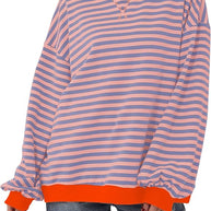 Übergroßer und gestreifter Pullover für Damen