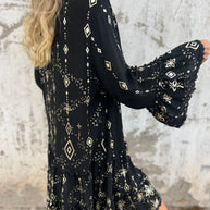 WW | Boho Metallic Hemdkleid