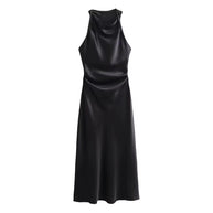WW | Satin Maxikleid Elegante Drapierung