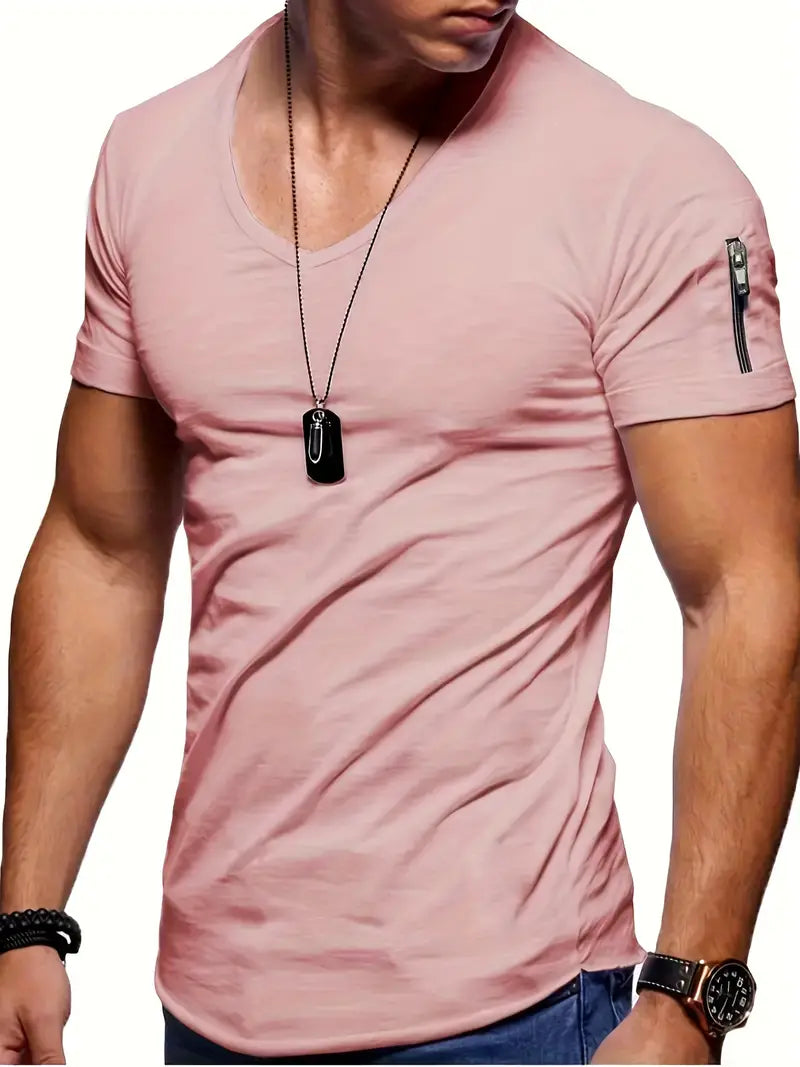 W&W Mode | Lässiges T-shirt Mit V-ausschnitt Für Herren