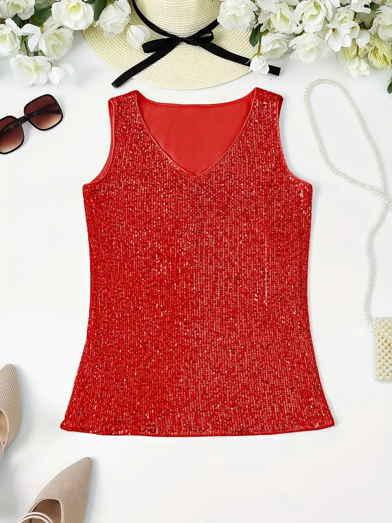 WW | Elegantes Ärmelloses Top mit Pailletten