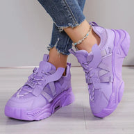 WW | Mesh-Oberfläche Schuhe mit Plateau