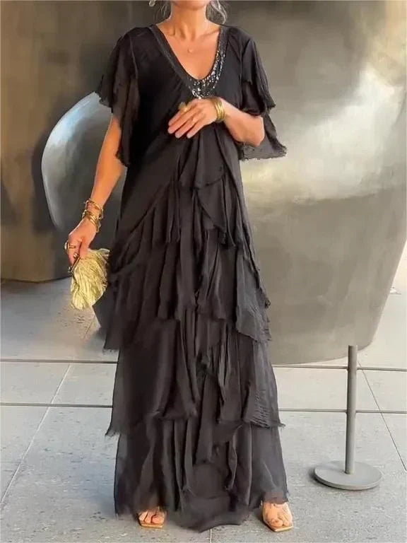 WW | Elegantes Maxikleid mit Tiefem Ausschnitt