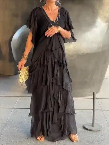 W&W Mode | Elegantes Maxikleid mit Tiefem Ausschnitt