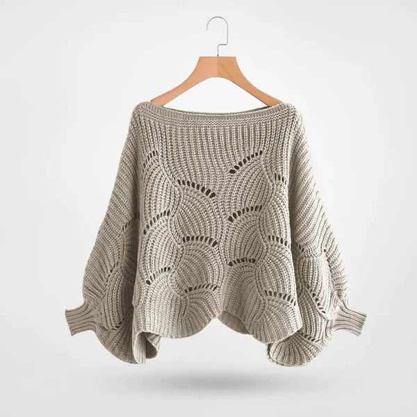 Gestrickter Batwing-Pullover