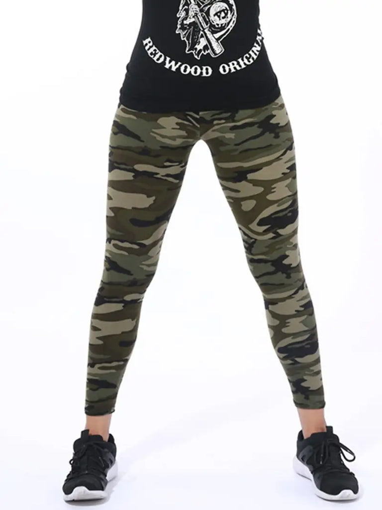 WW | Lässige Camouflage Leggings Mit Hoher Taille