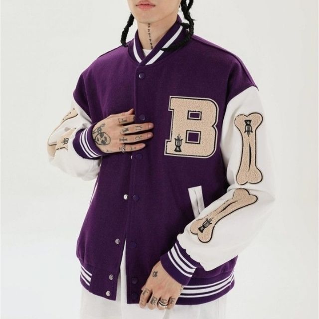 W&W Mode | Varsity Streetwear Bomberjacke mit bestickten Patches