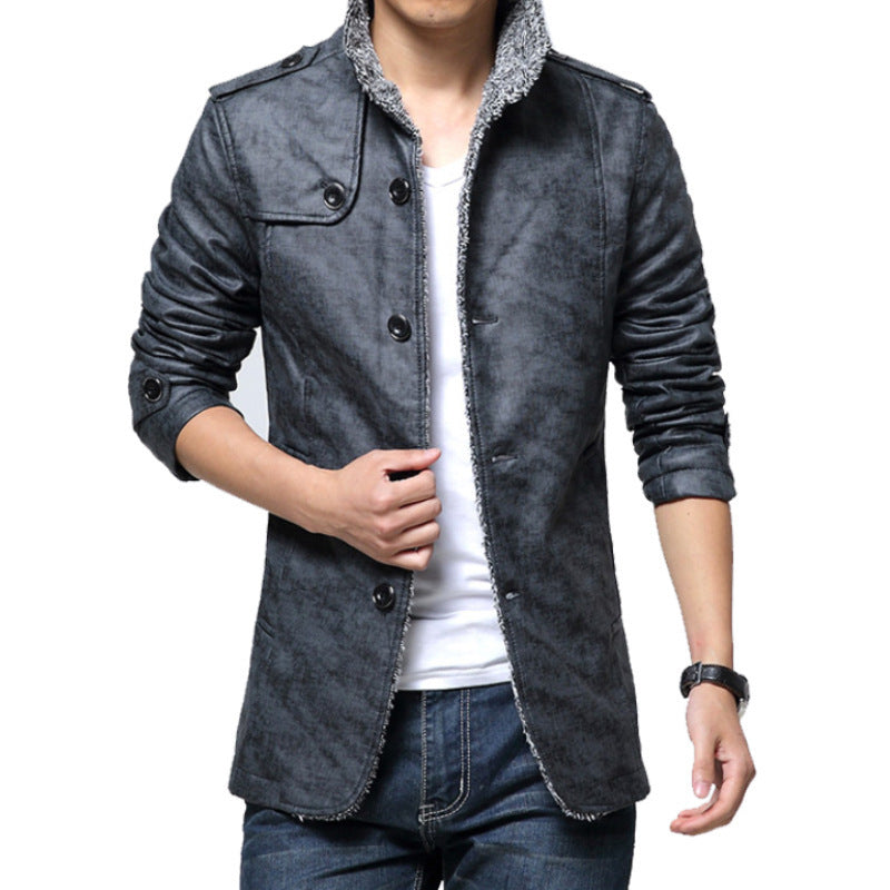 WW | herren lederjacke mit fleecefutter