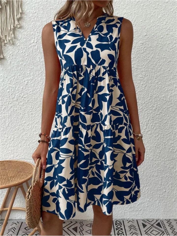 W&W Mode | Elegantes Armelloses Kleid mit Blumenmuster