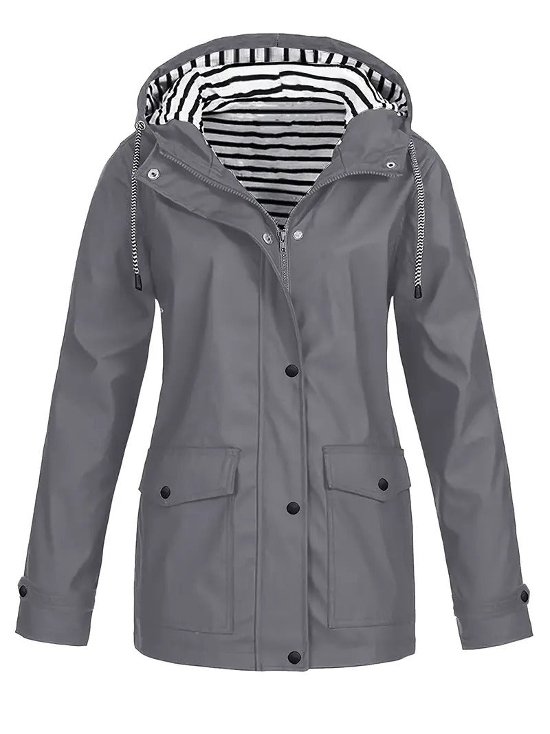 W&W Mode | Kapuzenjacke mit Taschen, Wasserdichtem Stoff und Langarm