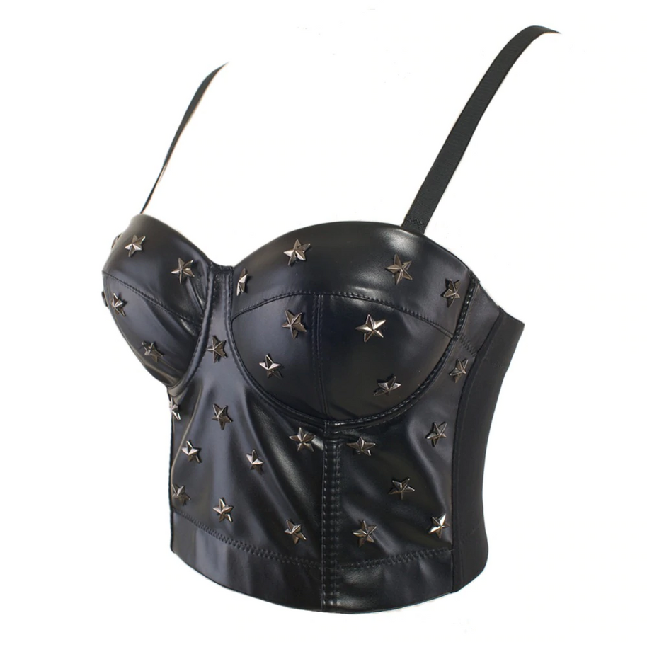 WW | Schwarzes Sternen-Crop-Top