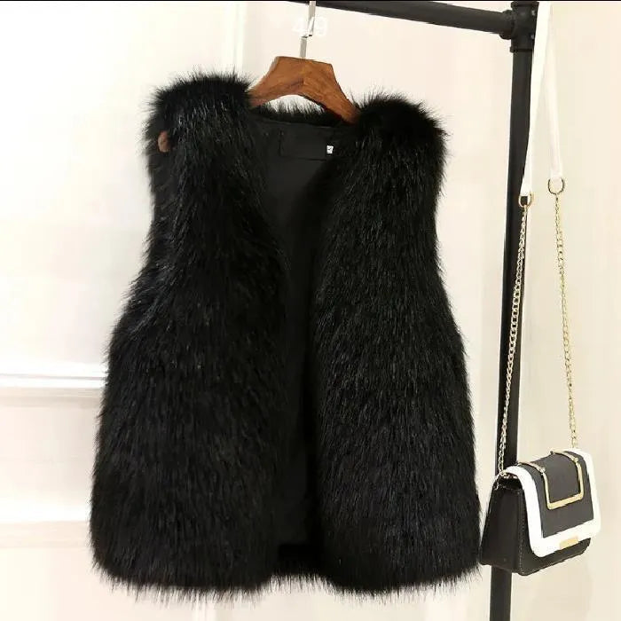 WW | Gilet made of imitation marten fur