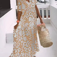 Sommerliches neues kurzärmeliges Print-Kleid