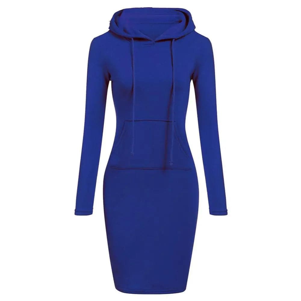 WW | Casual Herbst Sweatkleid mit Kapuze und Kordelzug für Frauen