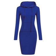 WW | Casual Herbst Sweatkleid mit Kapuze und Kordelzug für Frauen