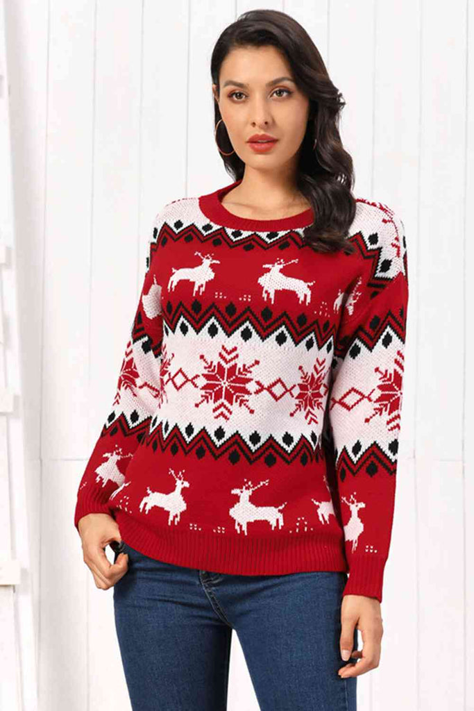 WW | Rentier Rundhals Pullover