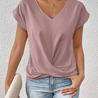 WW | Kurzarm-V-Ausschnitt-Shirt – Leichtes und stilvolles Basic für Damen