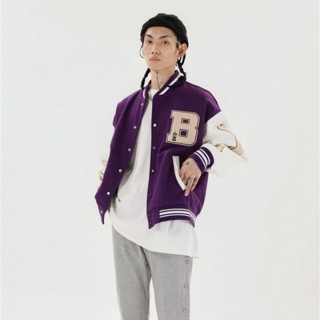 W&W Mode | Varsity Streetwear Bomberjacke mit bestickten Patches