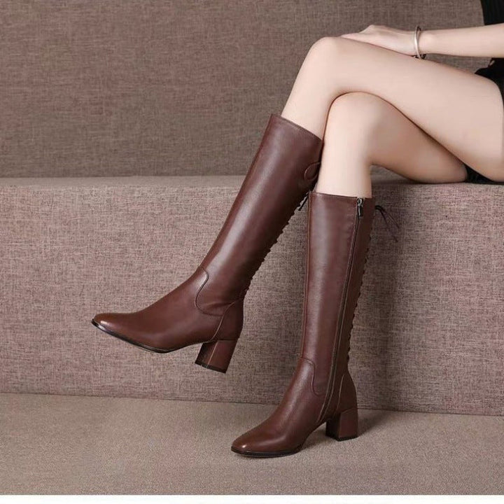 Damen vegane Lederstiefeletten mit Reißverschluss