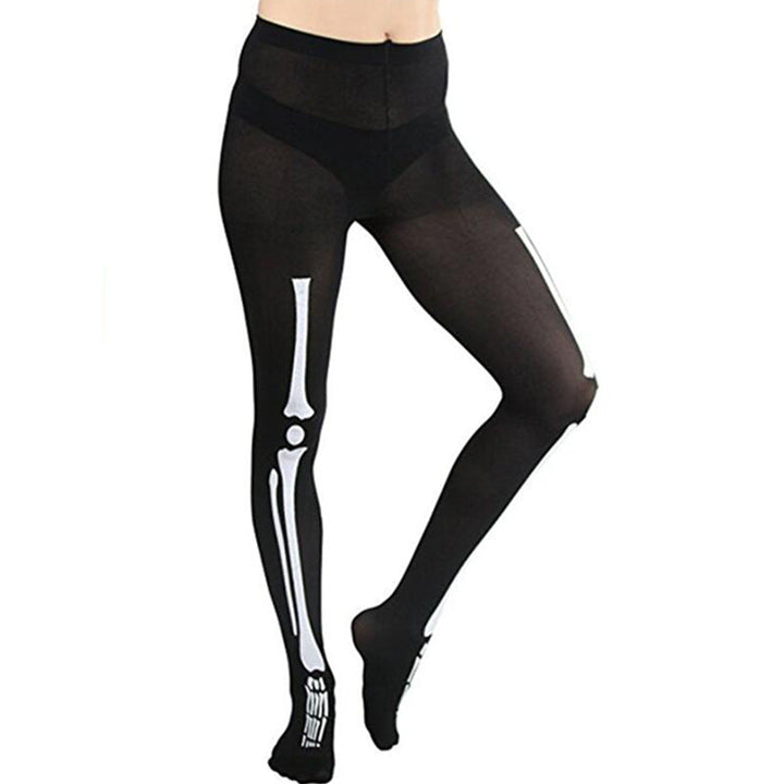 Damen Leggings mit attraktivem Skelettdesign W&W Mode