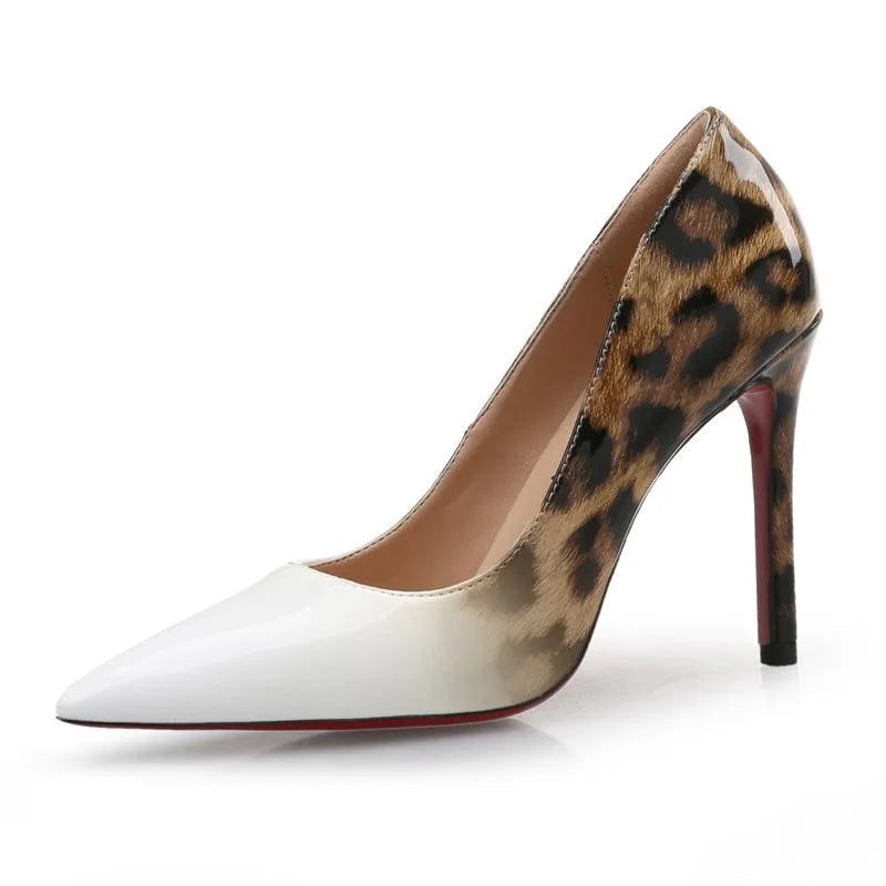 WW | Leopard print lace high heels for women