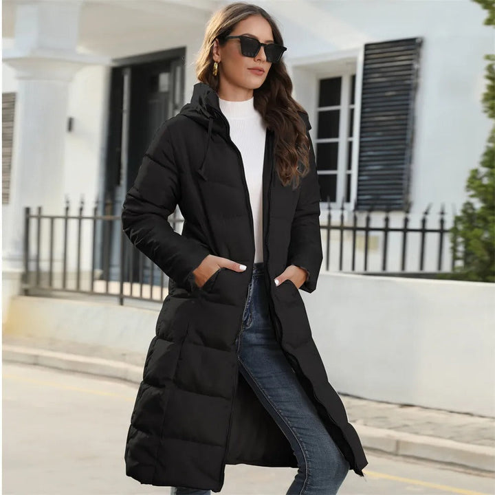 W&W Mode | Lange Jacke Mit Kapuze Und Steppfutter