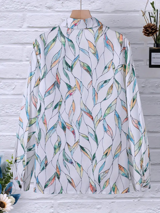 WW | Stilvolle Bluse mit Aufgedruckten Knöpfen
