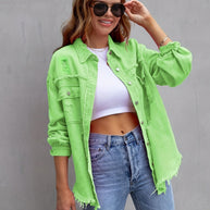 WW - Zerrissenes Oversized Jeansjacke