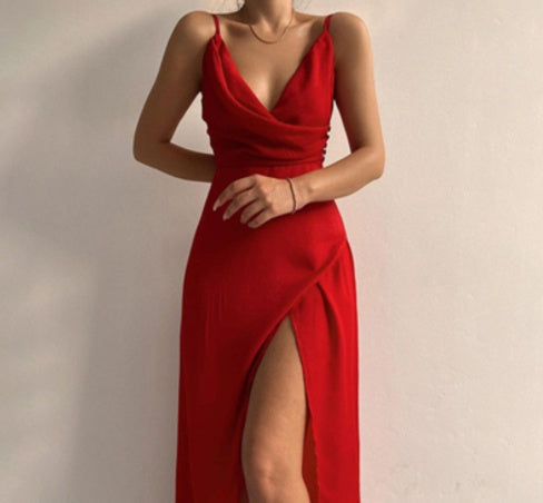W&W Mode | V-Ausschnitt Midikleid Mit Druck Und Schlitz