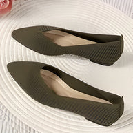 WW | Damen Mode Flache Schuhe, Lässig Pointed Toe Knit Flats
