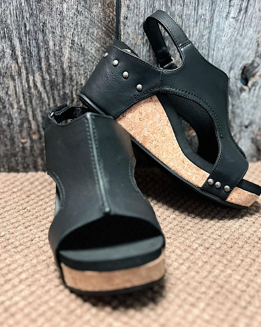 WW - Damen Plateau-Keilsandalen aus Kork mit Fesselriemchen | Stilvolle Sandalen mit offenem Zehenbereich und Keilabsatz für Damen
