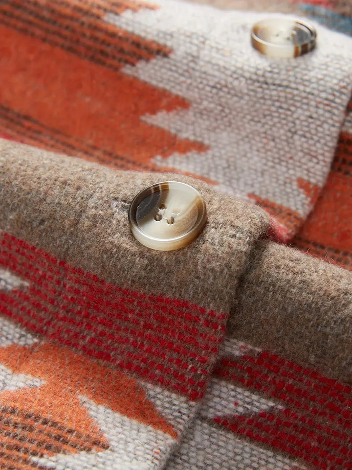 – Gewebte Jacke mit bedrucktem Kragen