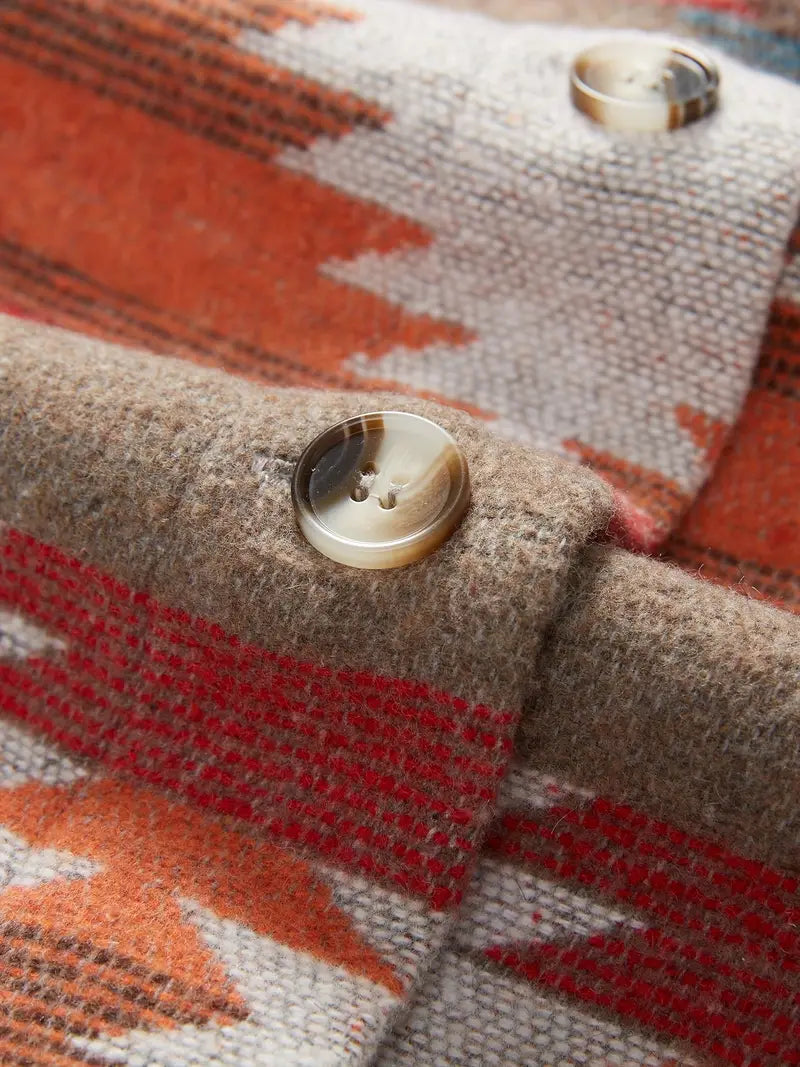 – Gewebte Jacke mit bedrucktem Kragen