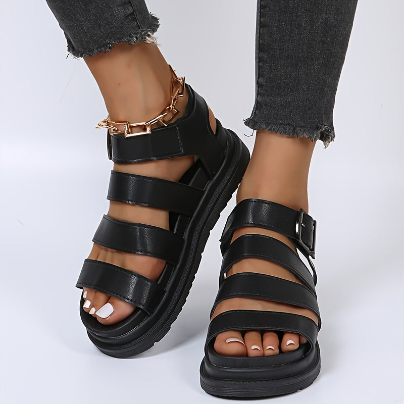 W&W Mode | Sandalen Mit Plateausohle Und Knöchelriemen