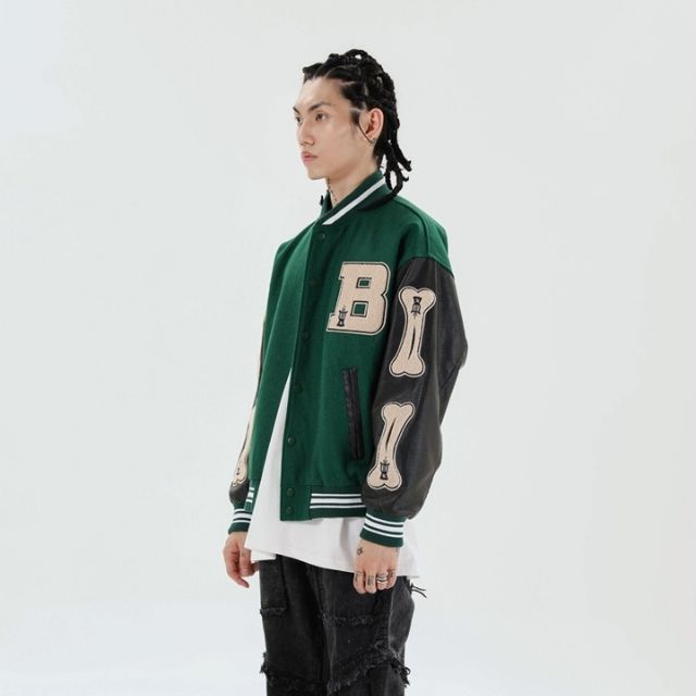 W&W Mode | Varsity Streetwear Bomberjacke mit bestickten Patches