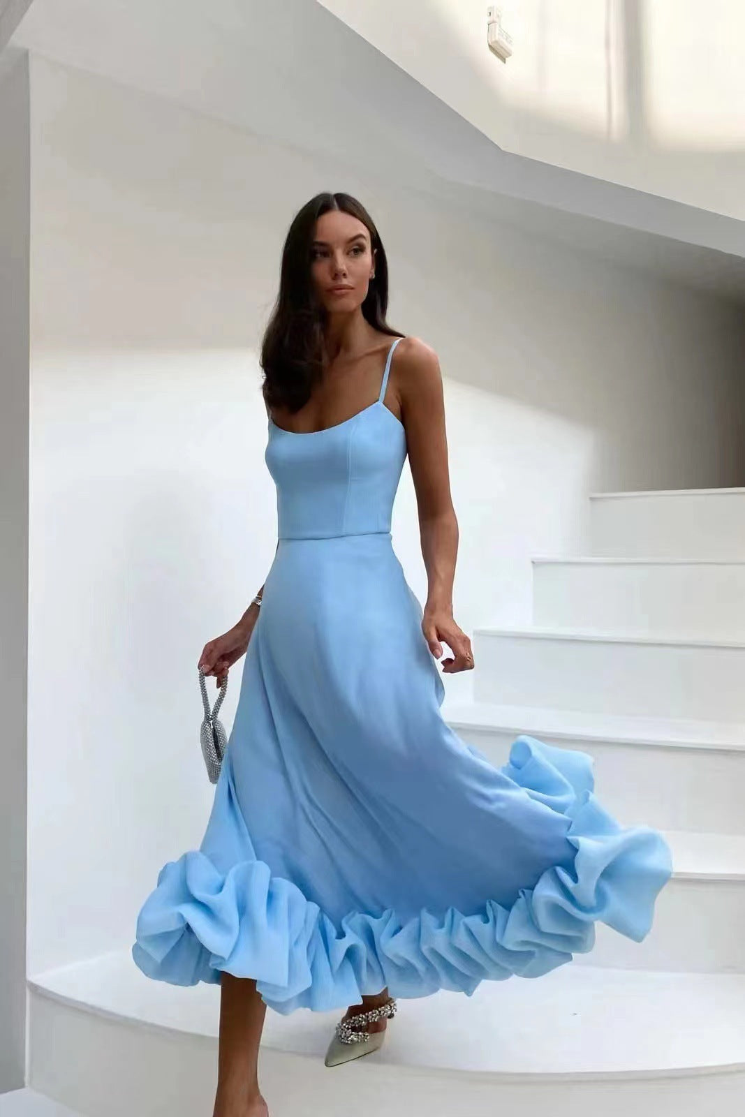 Damen-Maxikleid mit fließender Ausführung