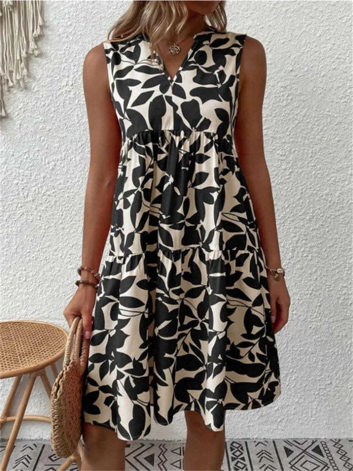 W&W Mode | Elegantes Armelloses Kleid mit Blumenmuster