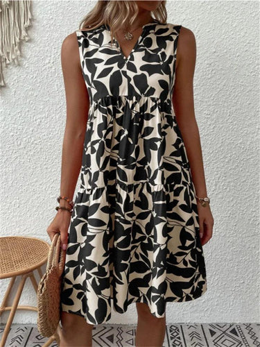 W&W Mode | Elegantes Armelloses Kleid mit Blumenmuster