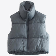 WW | Zip-Up Drawstring Puffer Weste