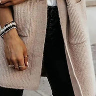 WW | gestrickter Cardigan - stilvoller Damen Oversized offener Vorderseite Cardigan