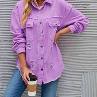 WW | Zerrissene Rohsaum-Denimjacke